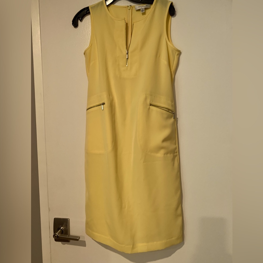 St John dress in corn silk yellow